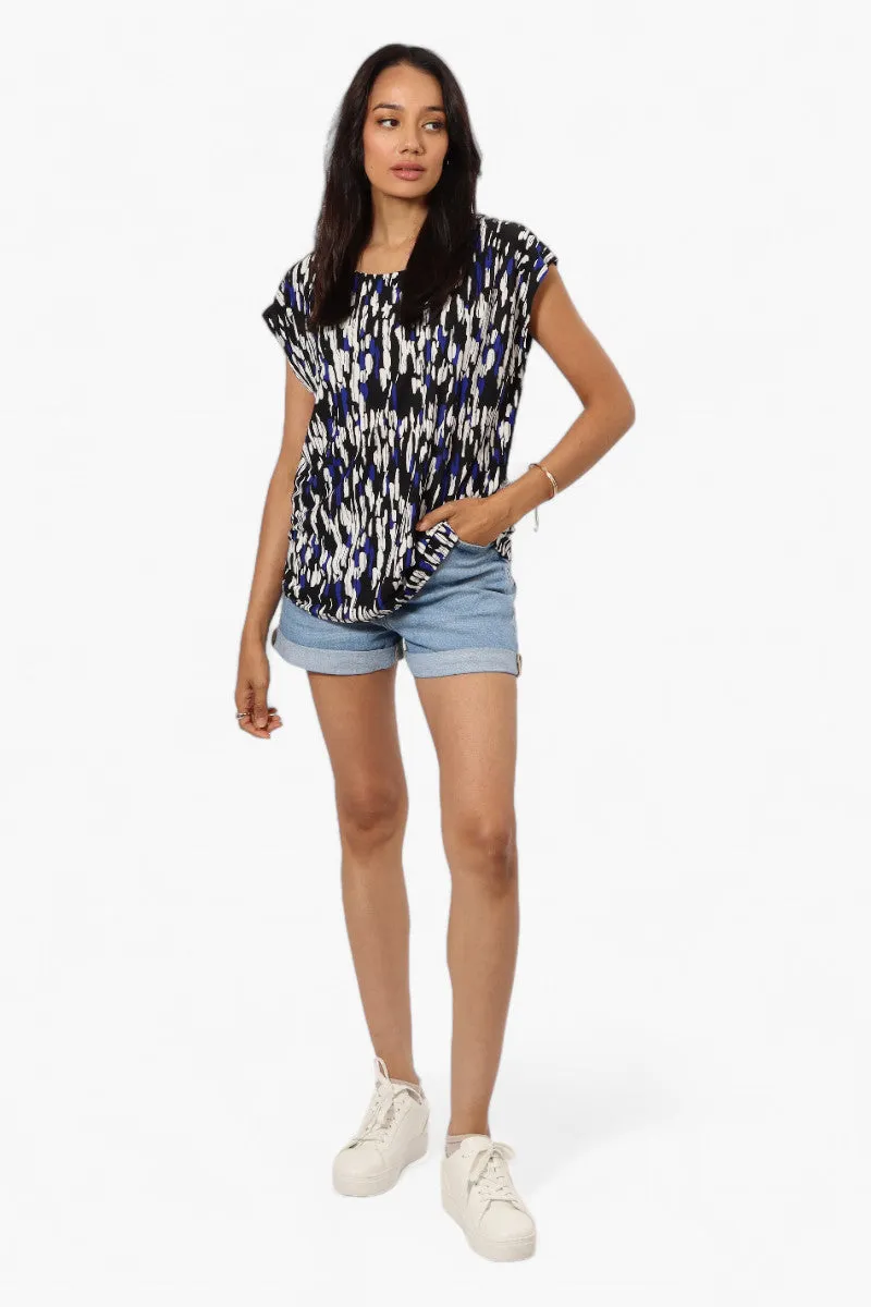 Impress Patterned Cap Sleeve Tee - Black sold by Fairweather product image thumbnail 2