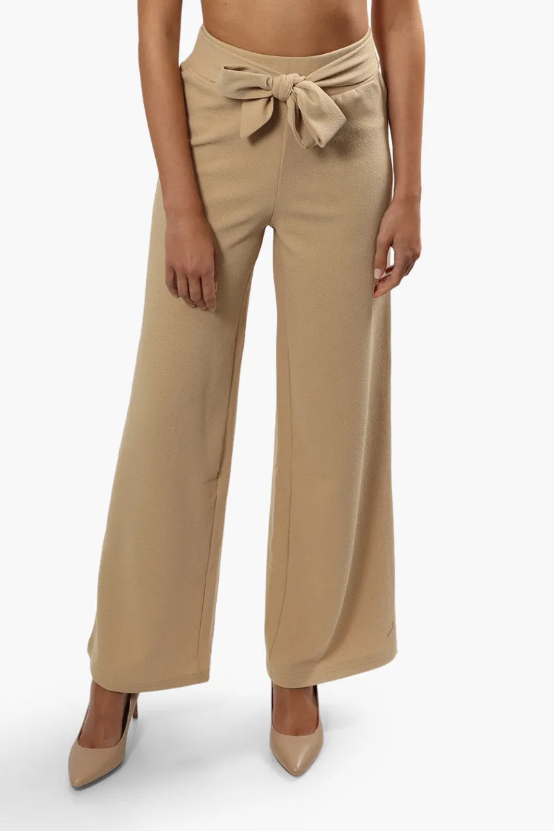 Impress Belted Wide Leg Pants - Beige sold by Fairweather