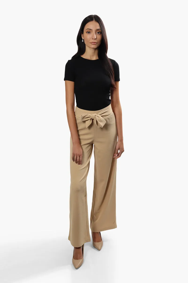 Impress Belted Wide Leg Pants - Beige sold by Fairweather product image thumbnail 2