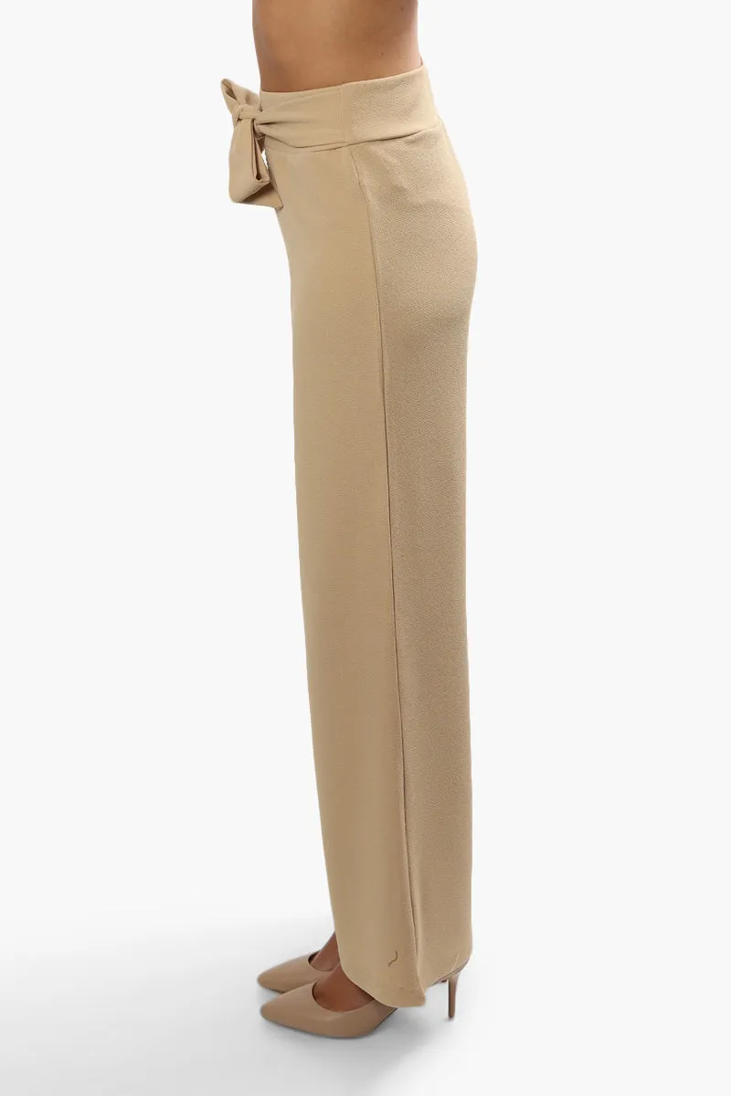 Impress Belted Wide Leg Pants - Beige sold by Fairweather product image thumbnail 3