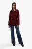 Fahrenheit Front Button Belted Lightweight Jacket - Burgundy sold by Fairweather