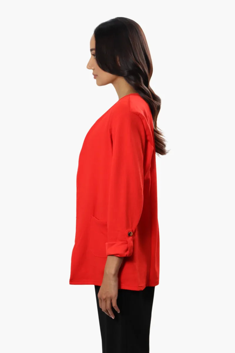 Limite Roll Up Sleeve Open Blazer - Red sold by Fairweather product image thumbnail 3
