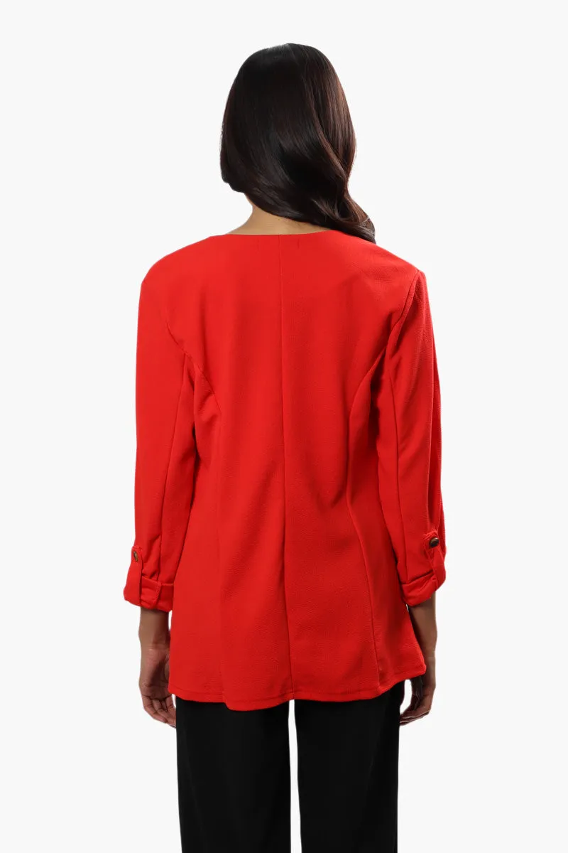 Limite Roll Up Sleeve Open Blazer - Red sold by Fairweather product image thumbnail 4