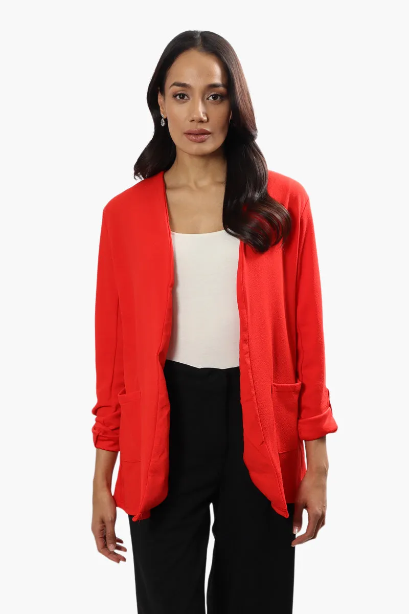 Limite Roll Up Sleeve Open Blazer - Red sold by Fairweather