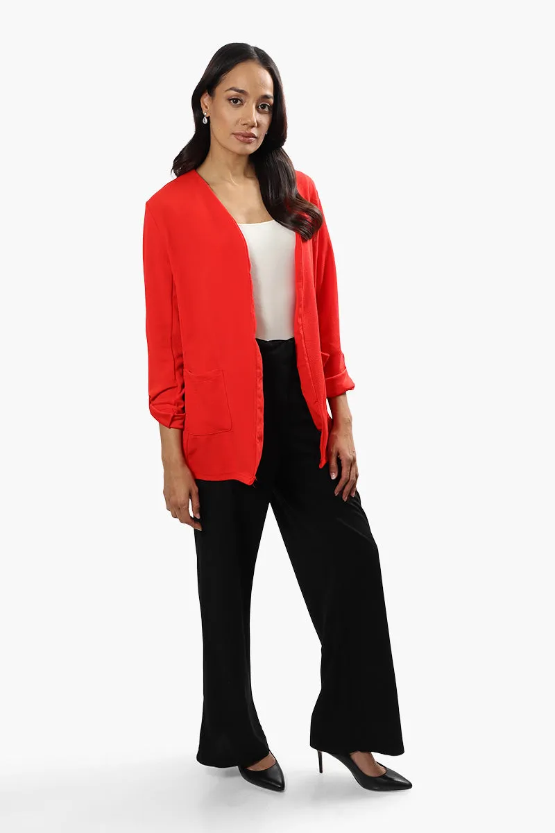 Limite Roll Up Sleeve Open Blazer - Red sold by Fairweather product image thumbnail 2