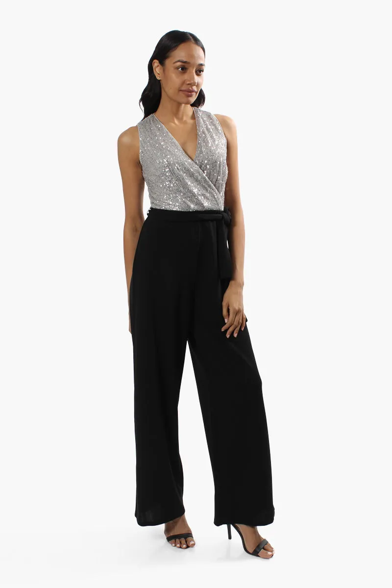Limite Side Tie Sequin Jumpsuit - Grey sold by Fairweather