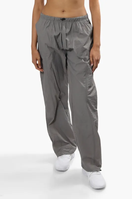 Urbanology Drawstring Detail Parachute Pants - Grey sold by Fairweather