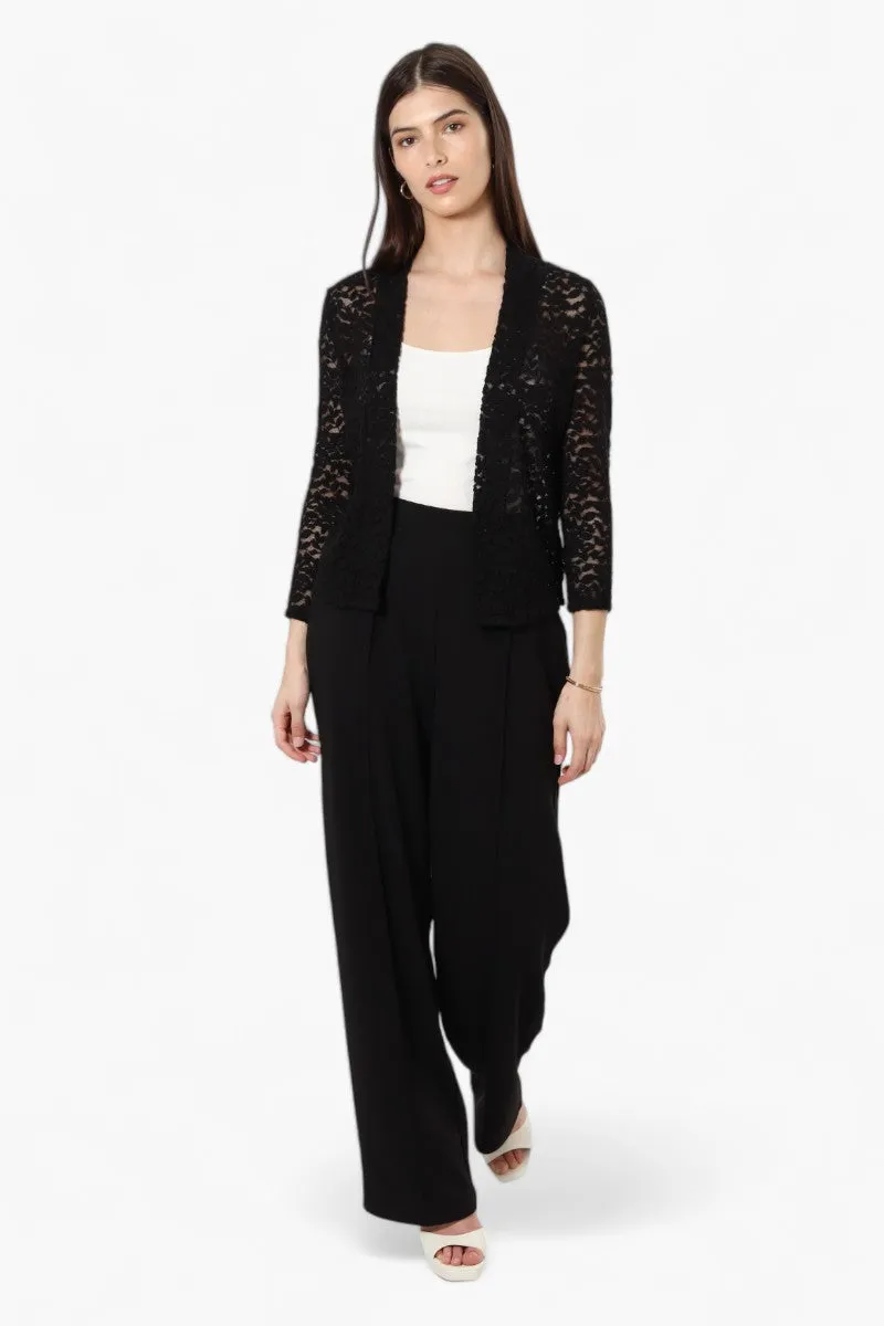 Limite 3/4 Sleeve Lace Wrap Cardigan - Black sold by Fairweather product image thumbnail 2