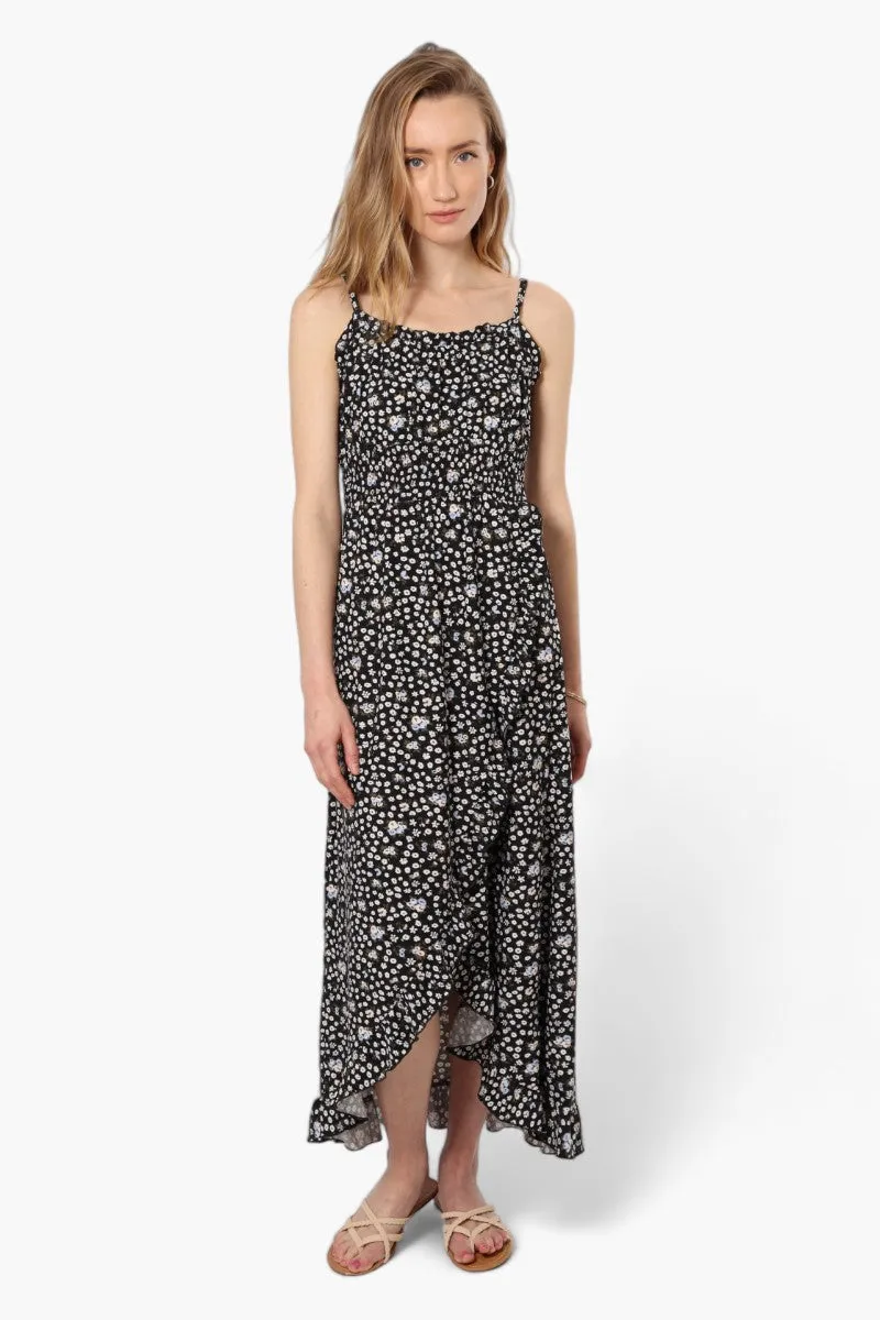 Limite Floral Cinched Waist Maxi Dress - Black sold by Fairweather