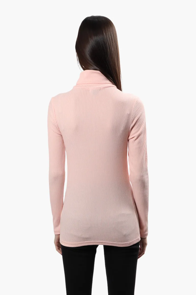 Majora Ribbed Turtleneck Long Sleeve Top - Pink sold by Fairweather product image thumbnail 4