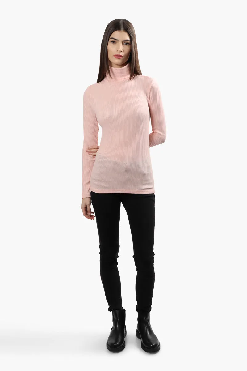 Majora Ribbed Turtleneck Long Sleeve Top - Pink sold by Fairweather product image thumbnail 2