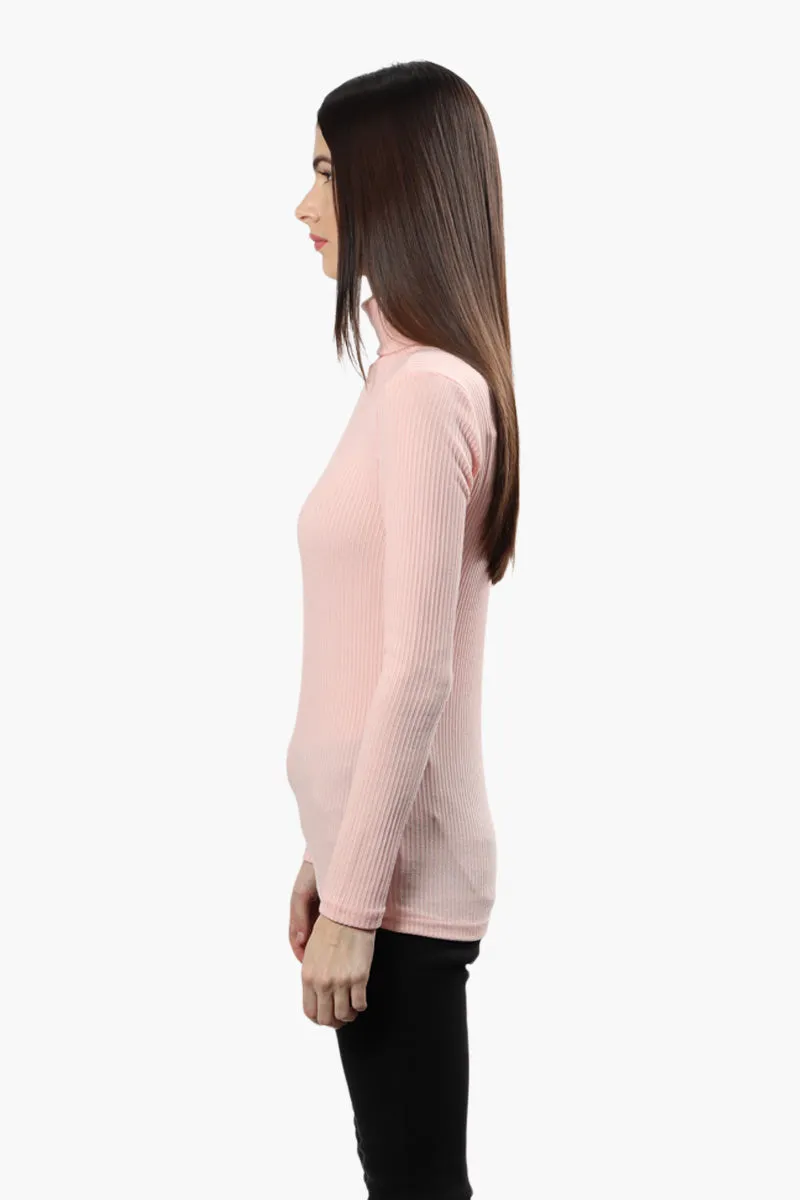 Majora Ribbed Turtleneck Long Sleeve Top - Pink sold by Fairweather product image thumbnail 3