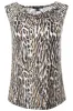 Leopard Print Cowl Neck Tank Top - Cream sold by Fairweather