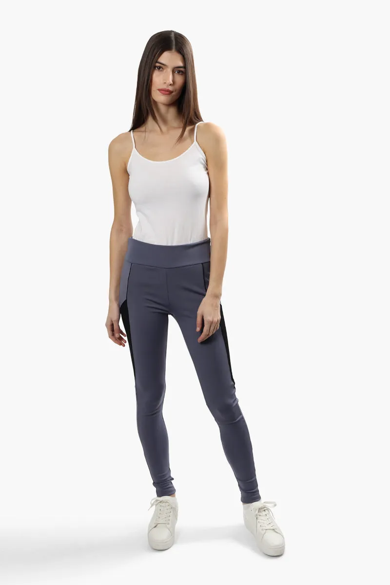 Solid Side Mesh Insert Leggings - Blue sold by Fairweather product image thumbnail 2