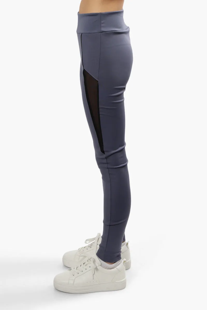 Solid Side Mesh Insert Leggings - Blue sold by Fairweather product image thumbnail 3