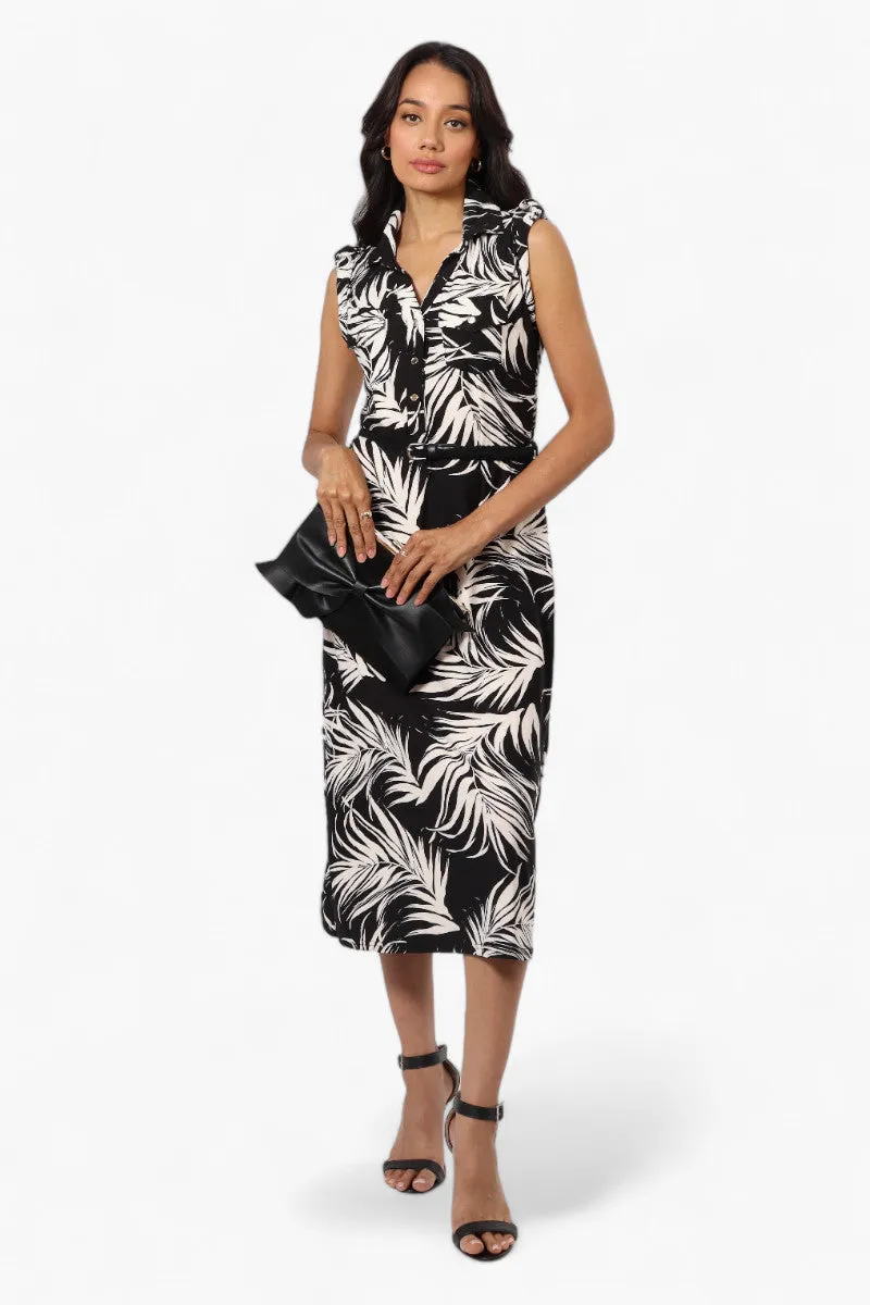 Majora Floral Belted Sleeveless Maxi Dress - Black sold by Fairweather product image thumbnail 2