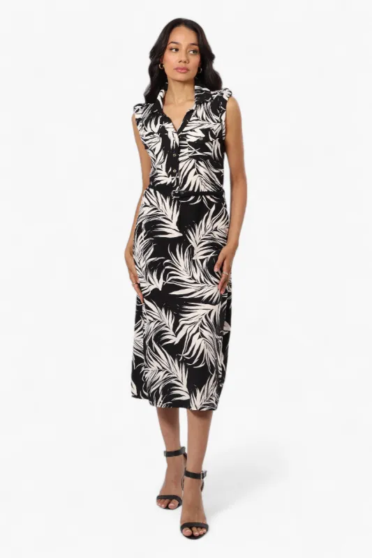 Majora Floral Belted Sleeveless Maxi Dress - Black sold by Fairweather