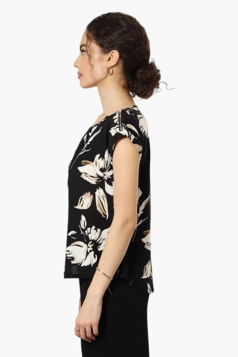 Beechers Brook Floral Zip Shoulder Blouse - Black sold by Fairweather product image thumbnail 3