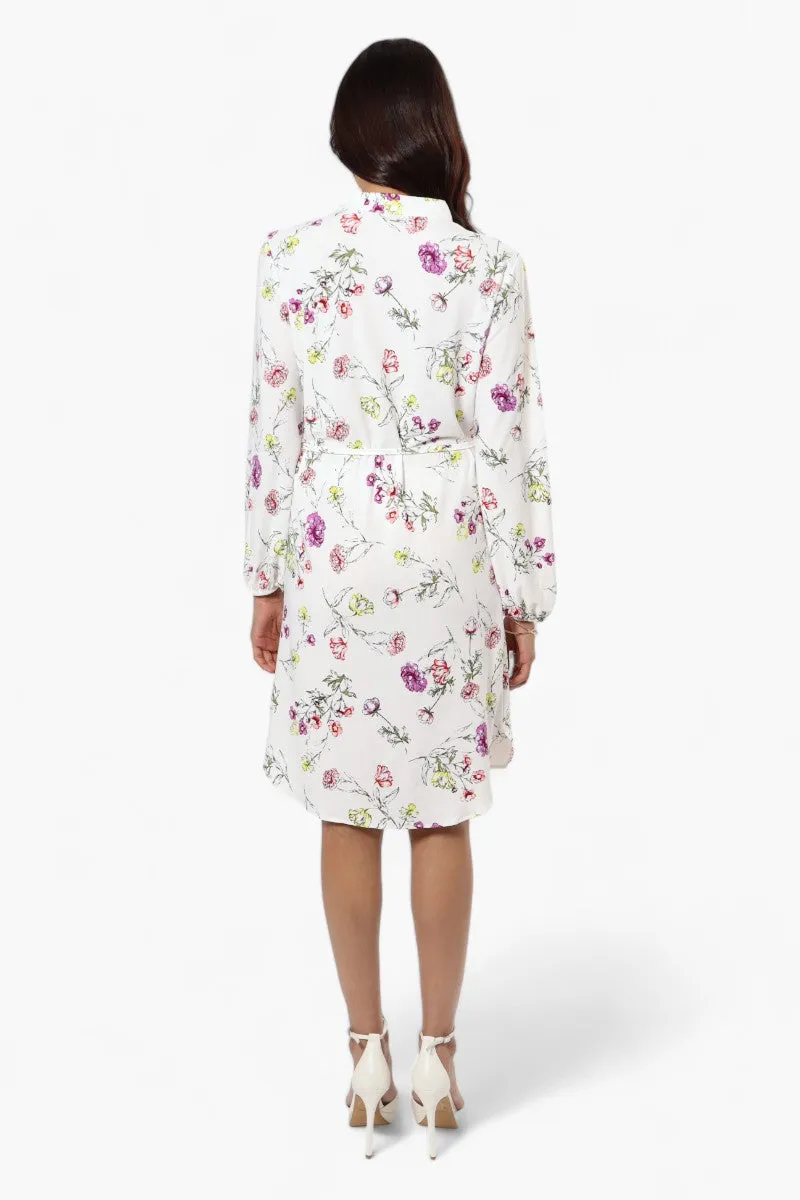 Beechers Brook Floral Long Sleeve Henley Day Dress - White sold by Fairweather product image thumbnail 4