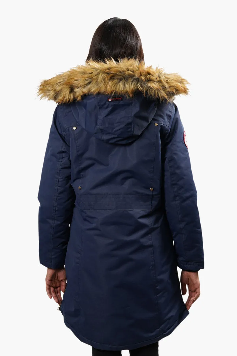 Canada Weather Gear Vegan Fur Hood Parka Jacket - Navy sold by Fairweather product image thumbnail 4