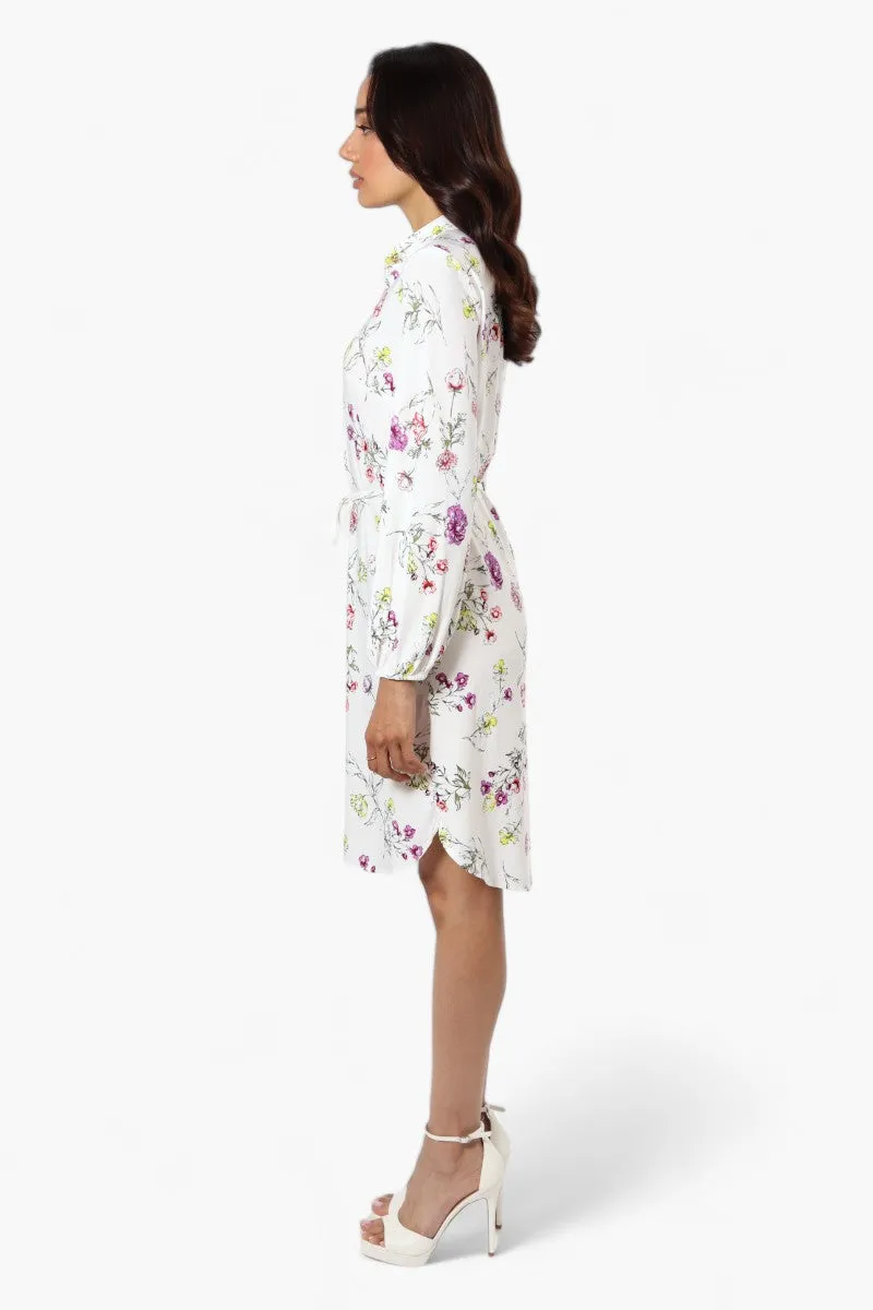 Beechers Brook Floral Long Sleeve Henley Day Dress - White sold by Fairweather product image thumbnail 3