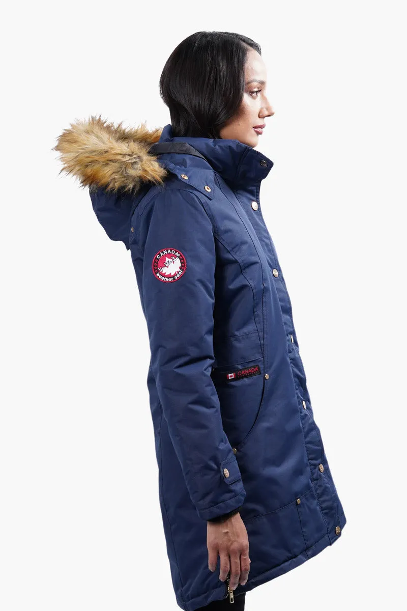 Canada Weather Gear Vegan Fur Hood Parka Jacket - Navy sold by Fairweather product image thumbnail 3