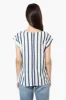 Impress Striped Cap Sleeve Blouse - Cream sold by Fairweather
