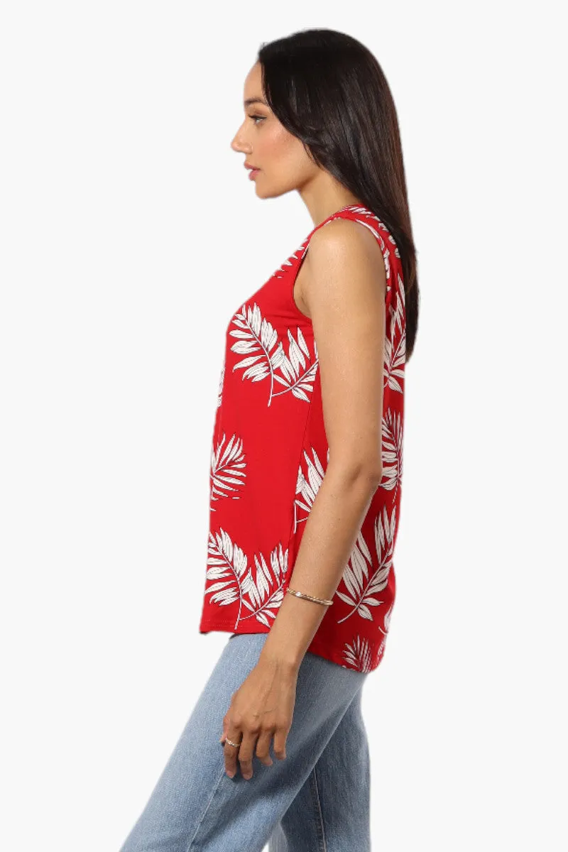International INC Company Leaf Pattern Henley Tank Top - Red sold by Fairweather product image thumbnail 3
