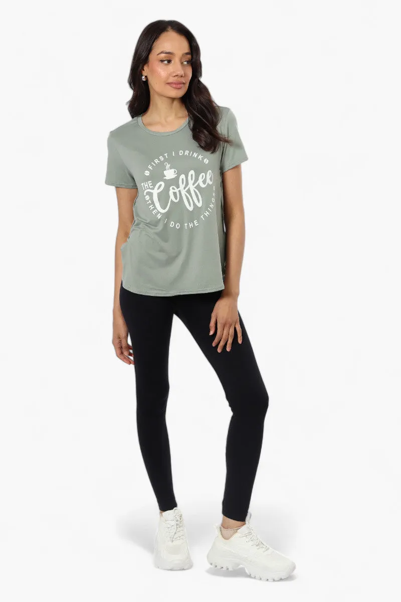 Magazine Coffee Print Tee - Olive sold by Fairweather product image thumbnail 2