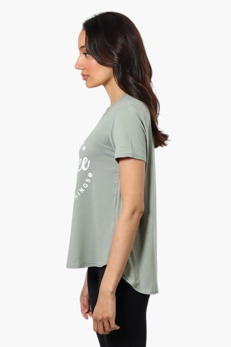 Magazine Coffee Print Tee - Olive sold by Fairweather product image thumbnail 3