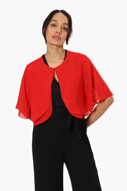 Limite Sheer Sleeve Shrug Cardigan - Red sold by Fairweather
