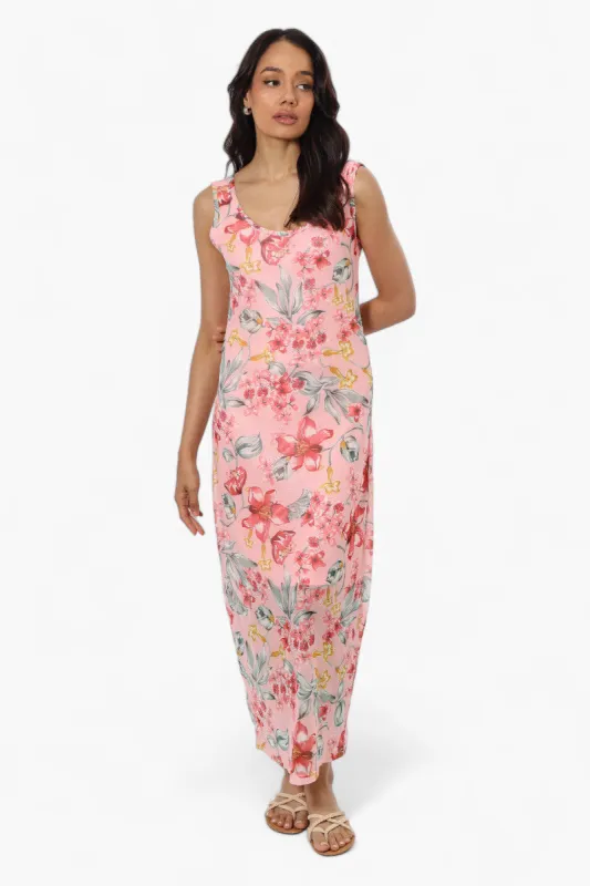 Majora Floral Mesh Maxi Dress - Pink sold by Fairweather
