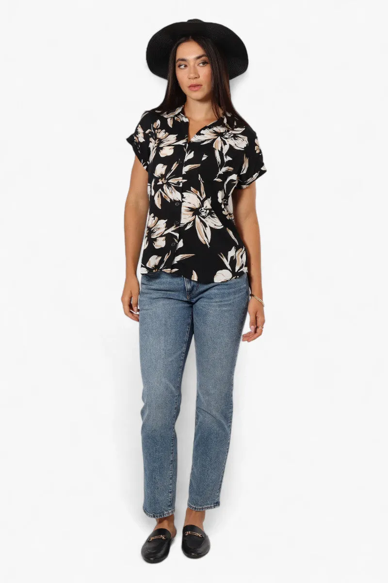 Majora Floral Button Up Shirt - Black sold by Fairweather product image thumbnail 2