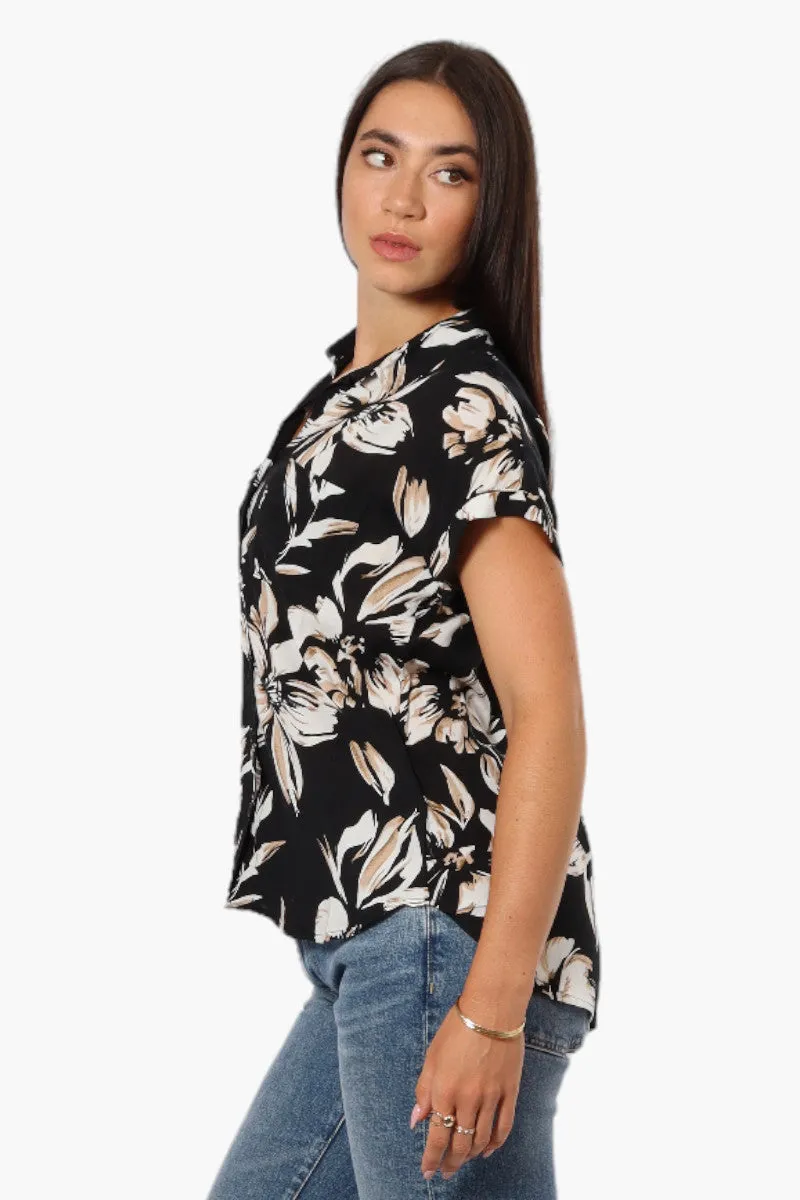 Majora Floral Button Up Shirt - Black sold by Fairweather product image thumbnail 3