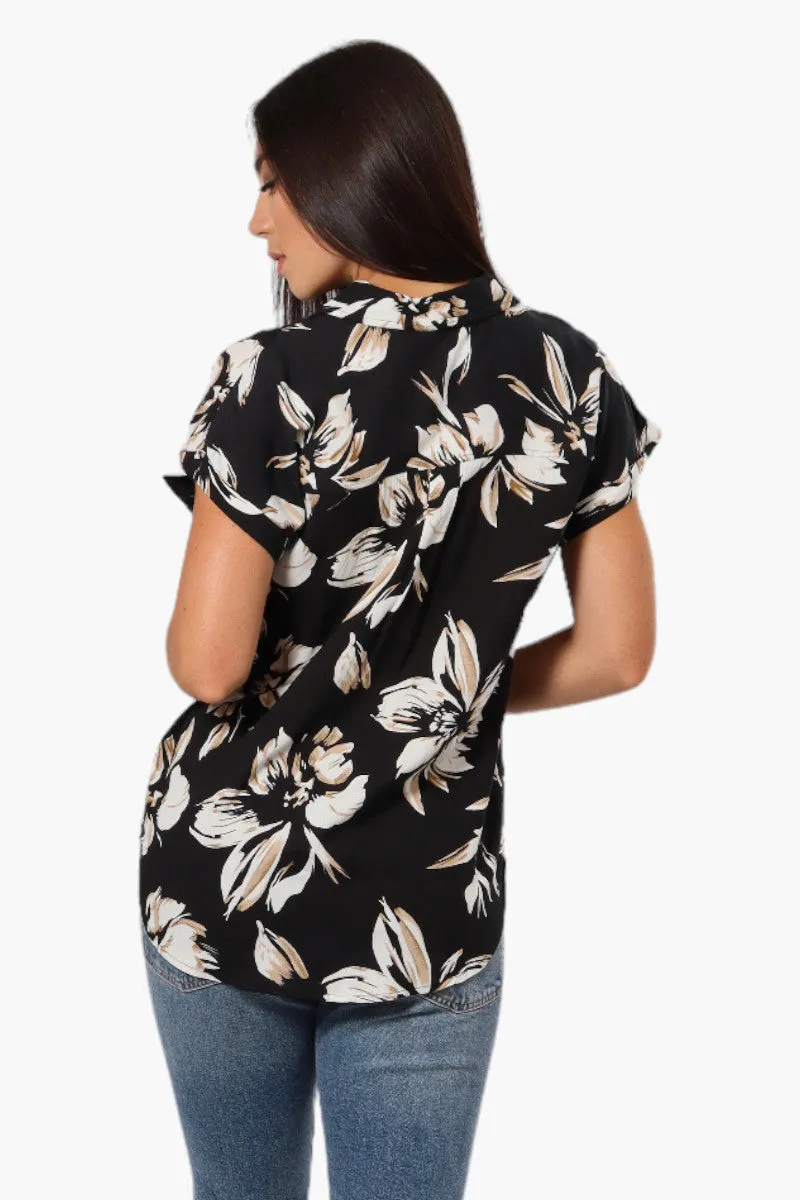 Majora Floral Button Up Shirt - Black sold by Fairweather product image thumbnail 4