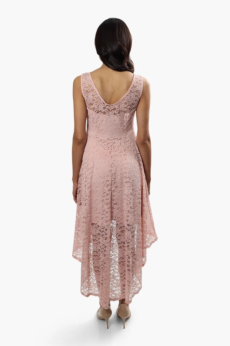 Limite High Low Necklace Lace Cocktail Dress - Pink sold by Fairweather product image thumbnail 4