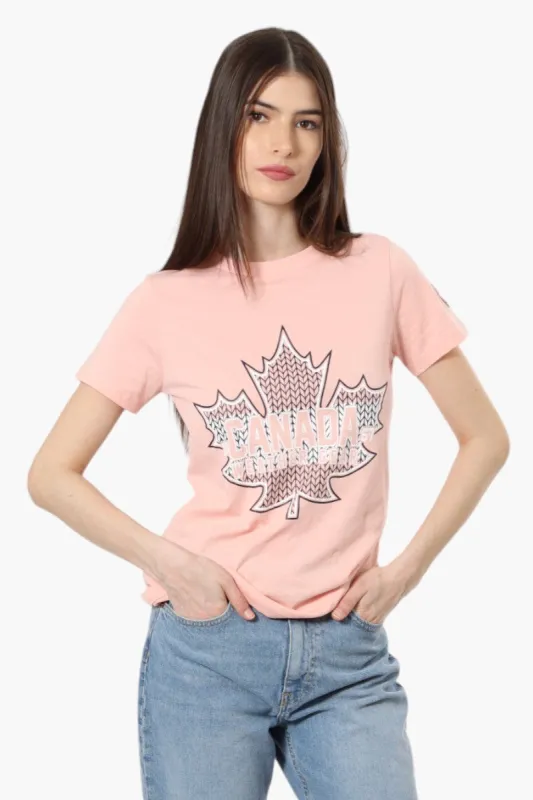 Canada Weather Gear Maple Leaf Print Tee - Pink sold by Fairweather