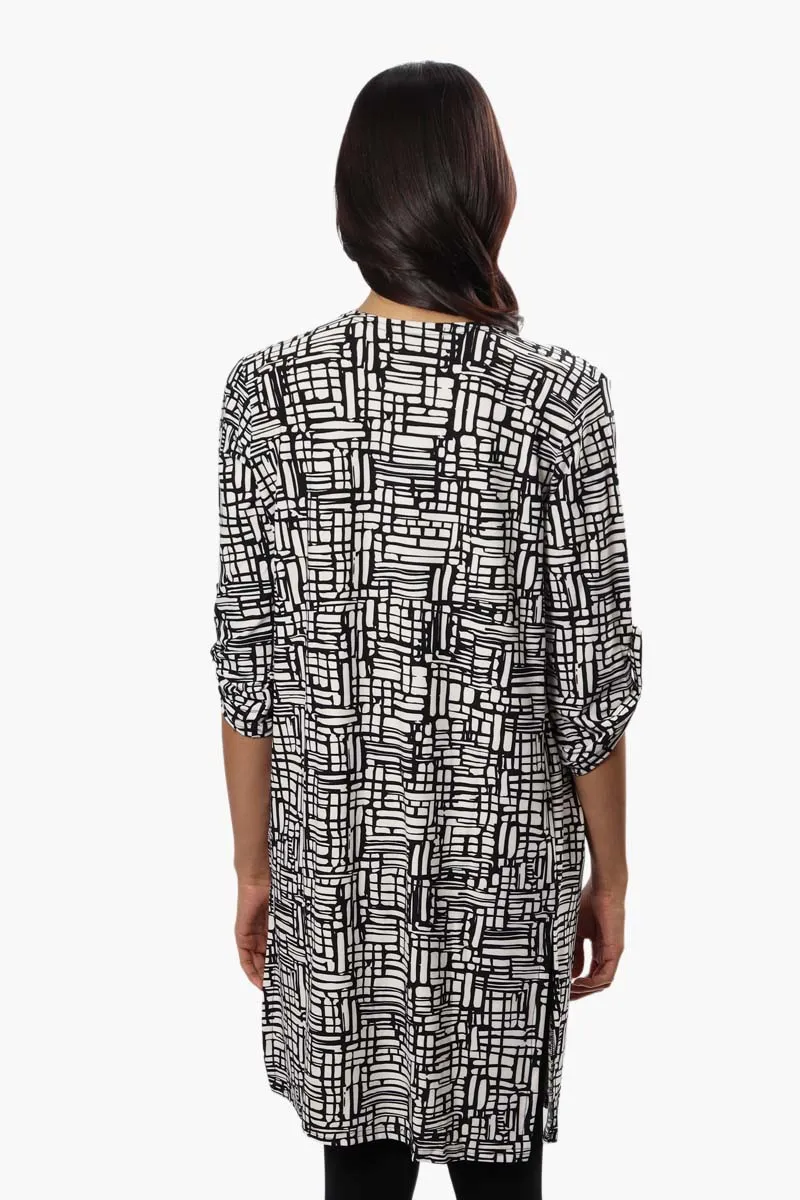 International INC Company Patterned Open Front Cardigan - Black sold by Fairweather product image thumbnail 4