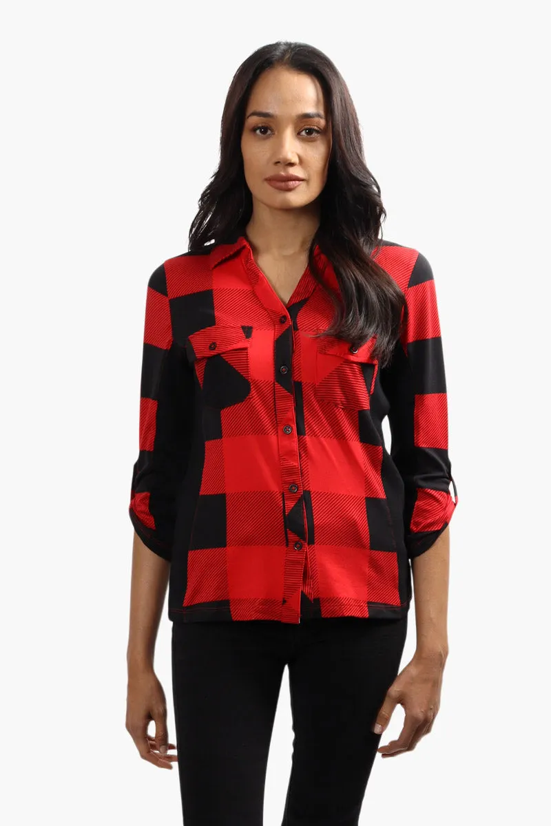 Canada Weather Gear Plaid Ribbed Insert Shirt - Red sold by Fairweather