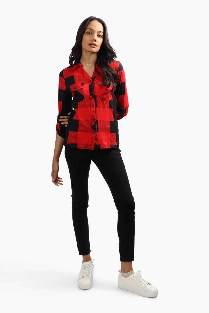 Canada Weather Gear Plaid Ribbed Insert Shirt - Red sold by Fairweather product image thumbnail 2