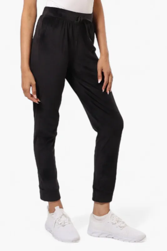 Mikk Tie Waist Velour Plush Pajama Pants - Black sold by Fairweather