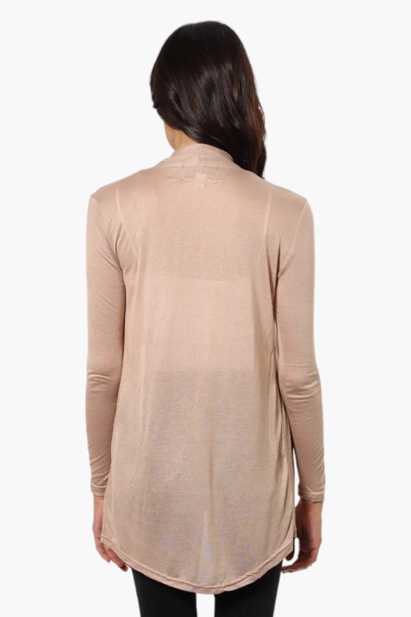 Urbanology Long Sleeve Open Wrap Cardigan - Brown sold by Fairweather product image thumbnail 4