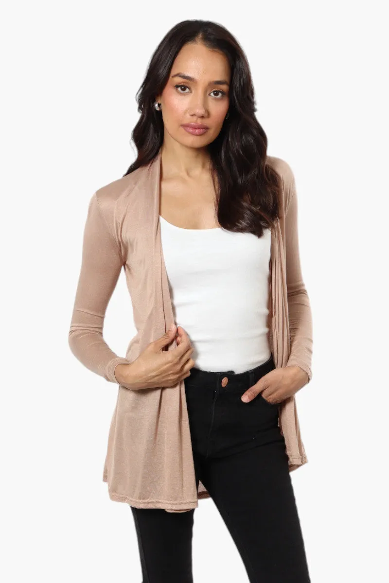 Urbanology Long Sleeve Open Wrap Cardigan - Brown sold by Fairweather