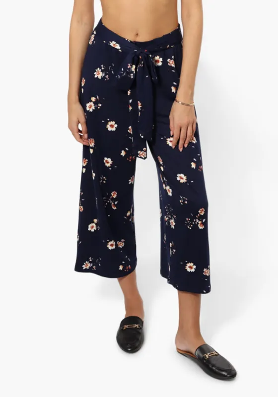 International INC Company Floral Wide Leg Pants - Navy sold by Fairweather
