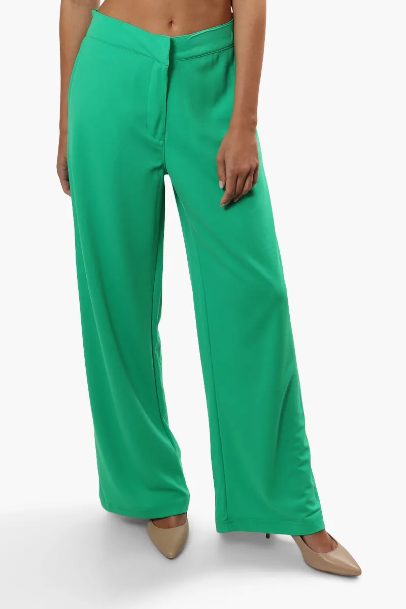 Limite Solid Wide Leg Pants - Green sold by Fairweather