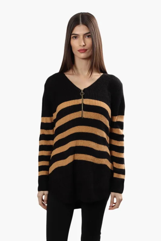 International INC Company Striped Pullover Sweater - Black sold by Fairweather
