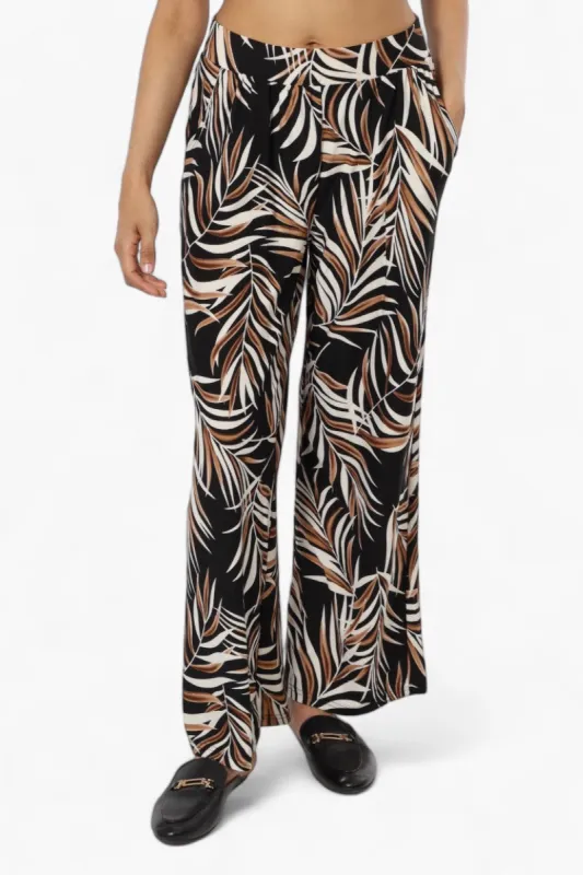 Beechers Brook Patterned Wide Leg Pants - Black sold by Fairweather