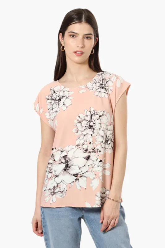 Impress Floral Cap Sleeve Blouse - Peach sold by Fairweather
