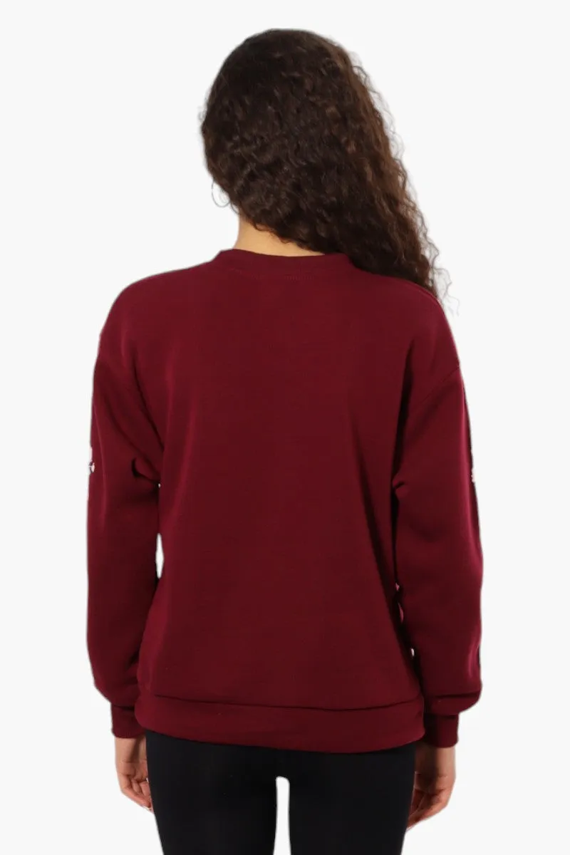 Lili Sport Crewneck Sleeve Detail Sweatshirt - Burgundy sold by Fairweather product image thumbnail 4