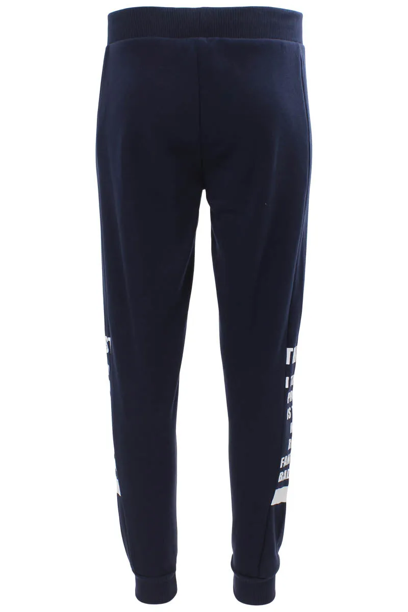 New Look Solid Side Print Sweatpants - Navy sold by Fairweather product image thumbnail 3